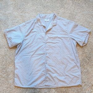 Old Navy Button Down Shirt Mens XXL Light Blue Dobby Geometric Camp Collar